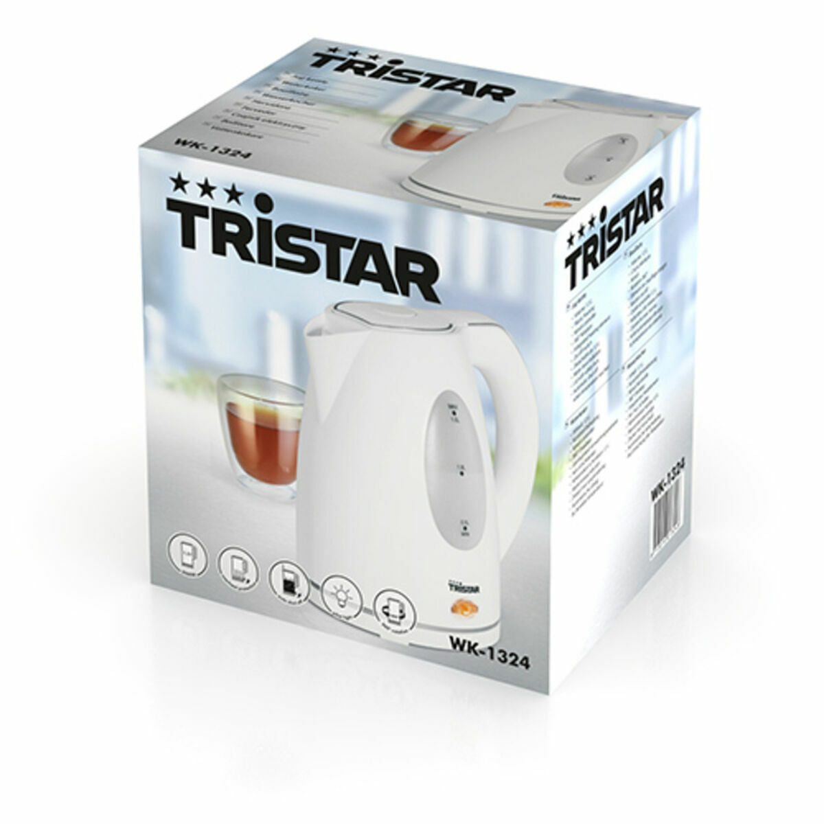 Vattenkokare Tristar WK-1324 Hervidora Vit Plast 2000 W 1,5 L finns hos Aktivcamping