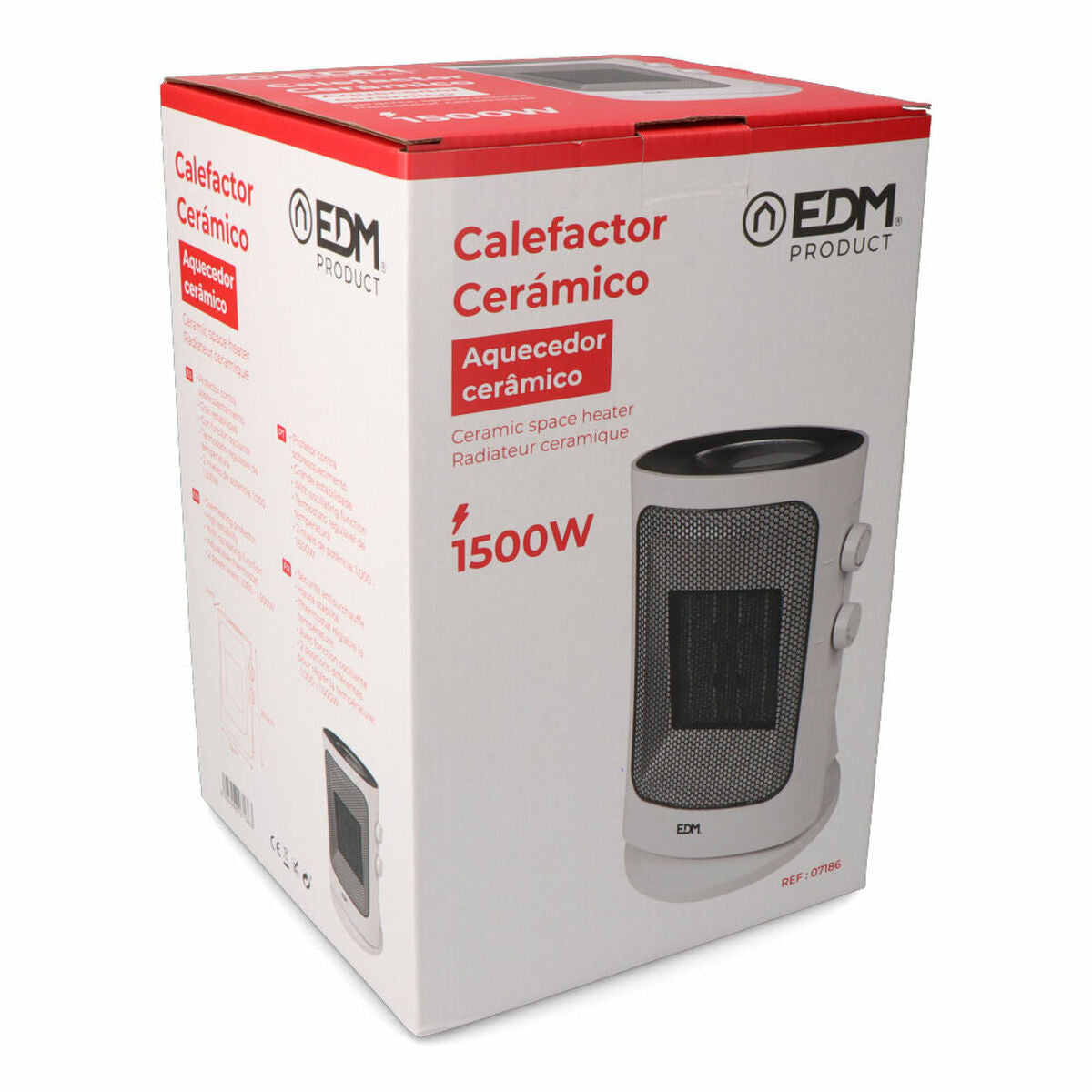 Vertikalt värmeelement EDM 07186 Grå 1000 - 1500 W Oscillation finns hos Aktivcamping