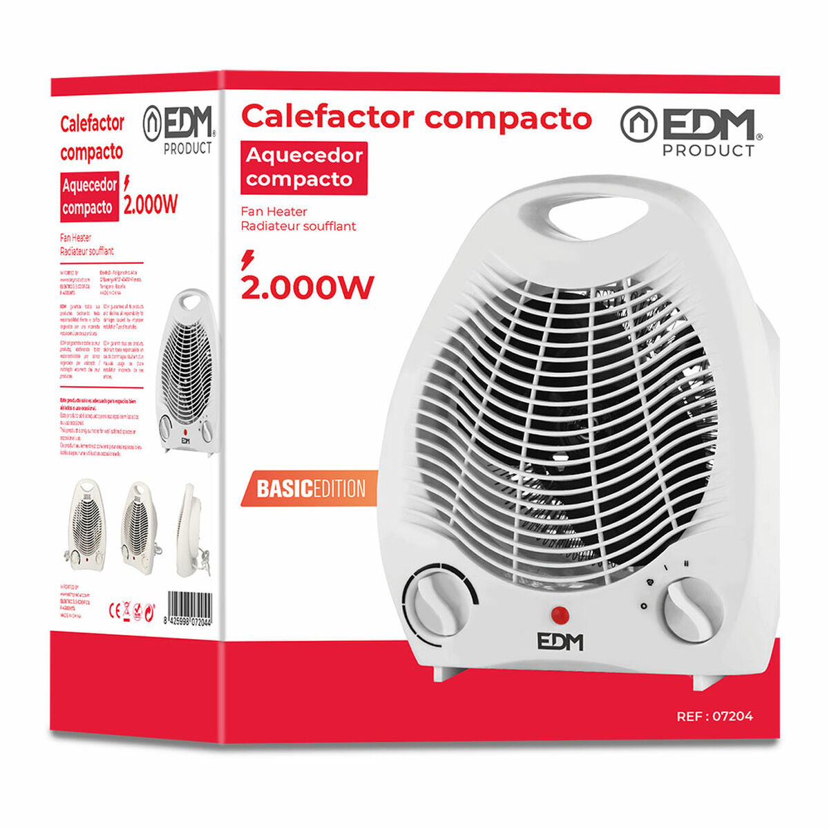 Vertikalt värmeelement EDM 07204 Vit 1000-2000 W 1000 - 2000 W finns hos Aktivcamping