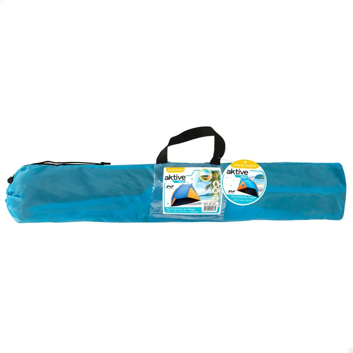 Vindskydd Aktive 200 x 120 x 125 cm Blå Orange (4 antal) finns hos Aktivcamping