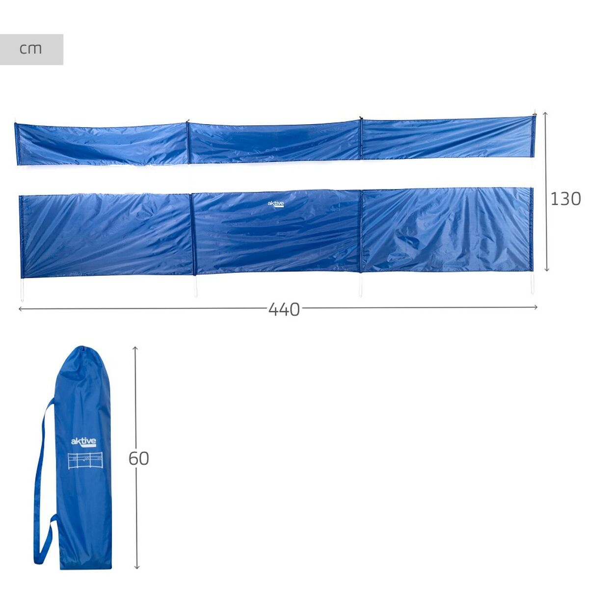 Vindskydd Aktive Polyester 440 x 130 x 1,9 cm finns hos Aktivcamping