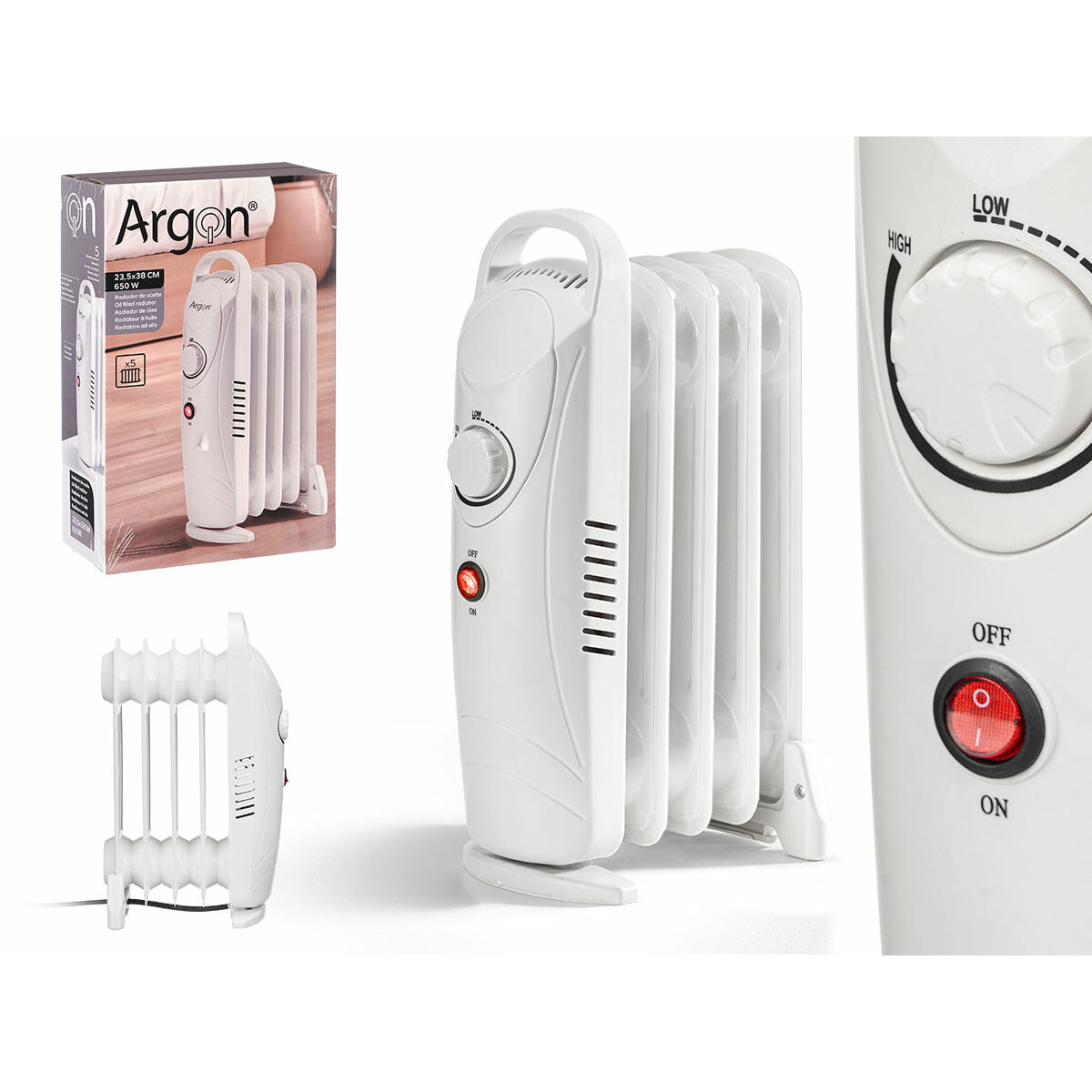 Värmeelement Argon SH-30-5 WHITE Vit 650 W - finns hos Aktivcamping