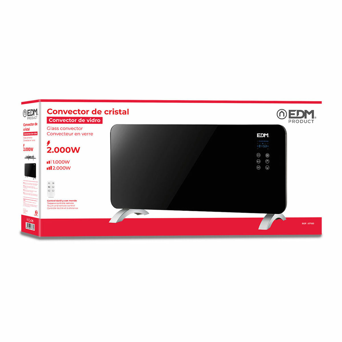 Värmeelement Digitalt EDM 07183 07183 Svart 2000 W - finns hos Aktivcamping