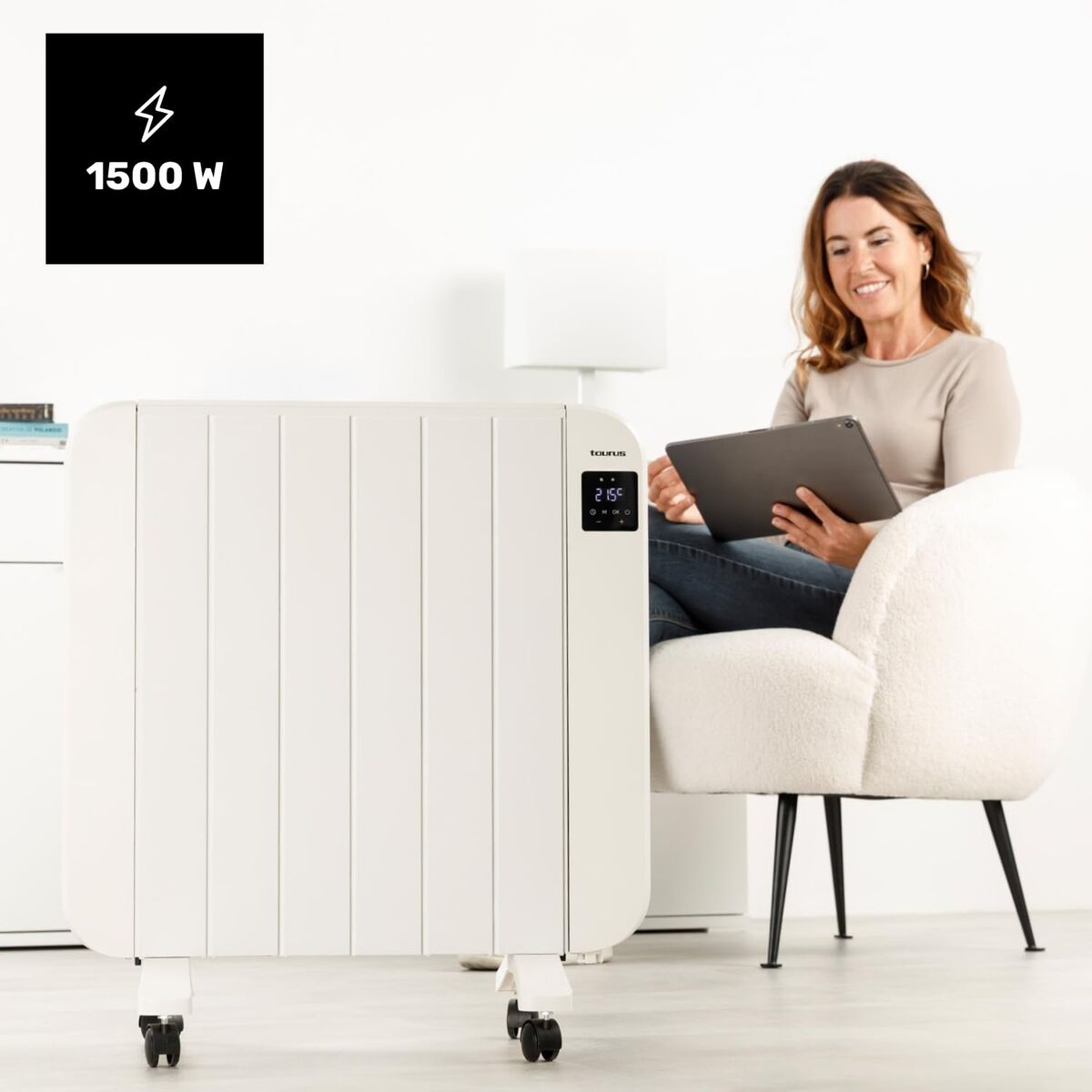 Värmeelement Digitalt Taurus PERSIA1500 Vit 1500 W finns hos Aktivcamping