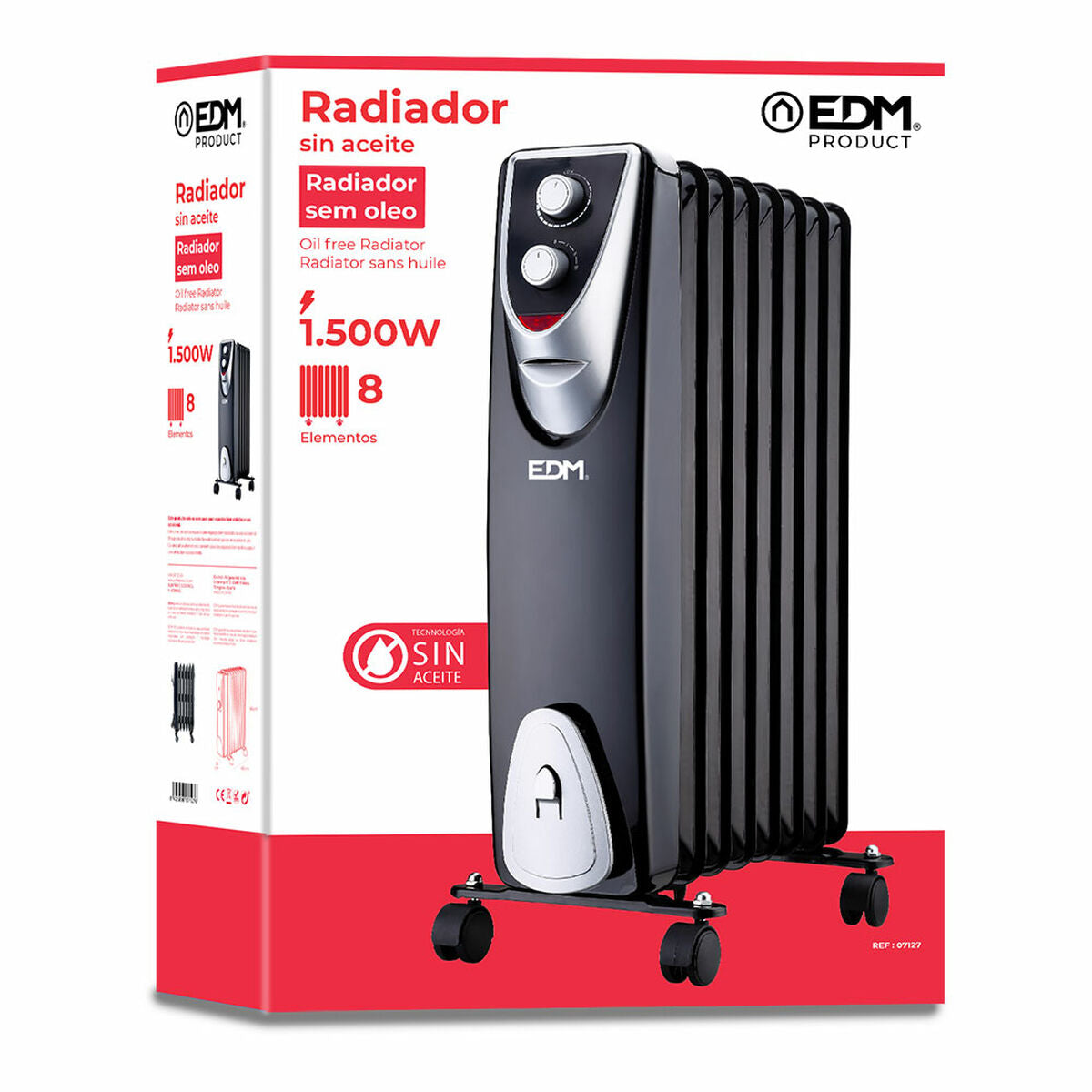 Värmeelement EDM 07127 Black Edition Svart/Grå 1500 W finns hos Aktivcamping