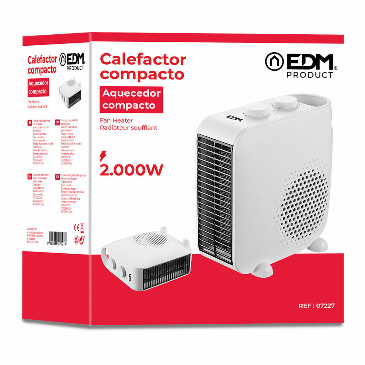 Värmeelement EDM 07227 Vit 1000 - 2000 W finns hos Aktivcamping