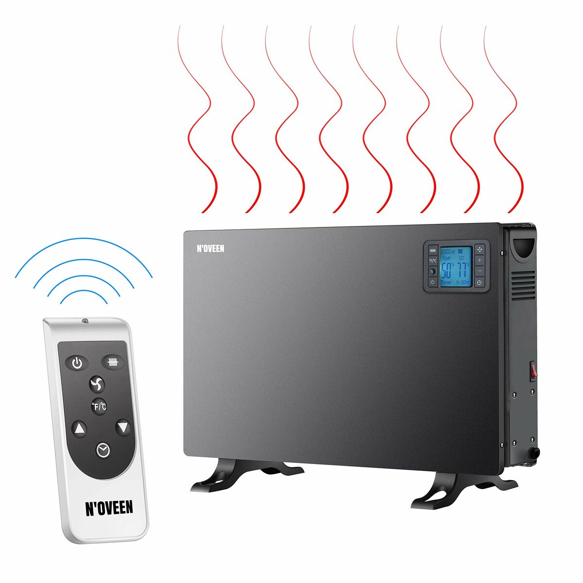 Värmeelement N'oveen CH7100 Svart 2000 W finns hos Aktivcamping