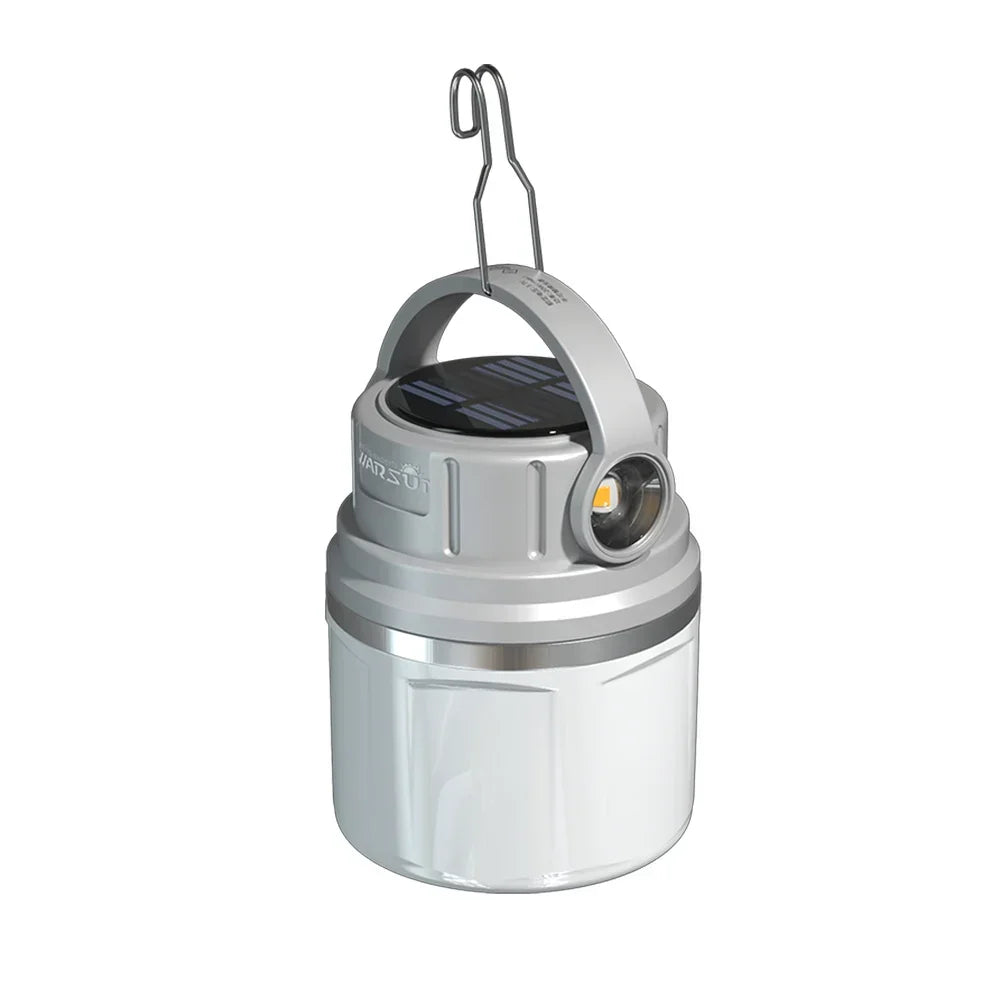 Campinglampa 1100 Lumen Solcell Uppladdningsbar Vattentät IPX6