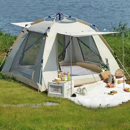 8-person family tent with awning quick setup for camping