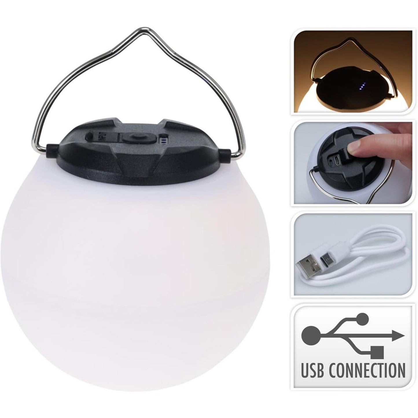 Campinglykta Redcliffs campinglampa rund med USB-C hängkrok uppladdningsbar
