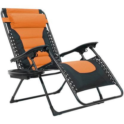 Delux Solstol med avtagbar nackkudde orange