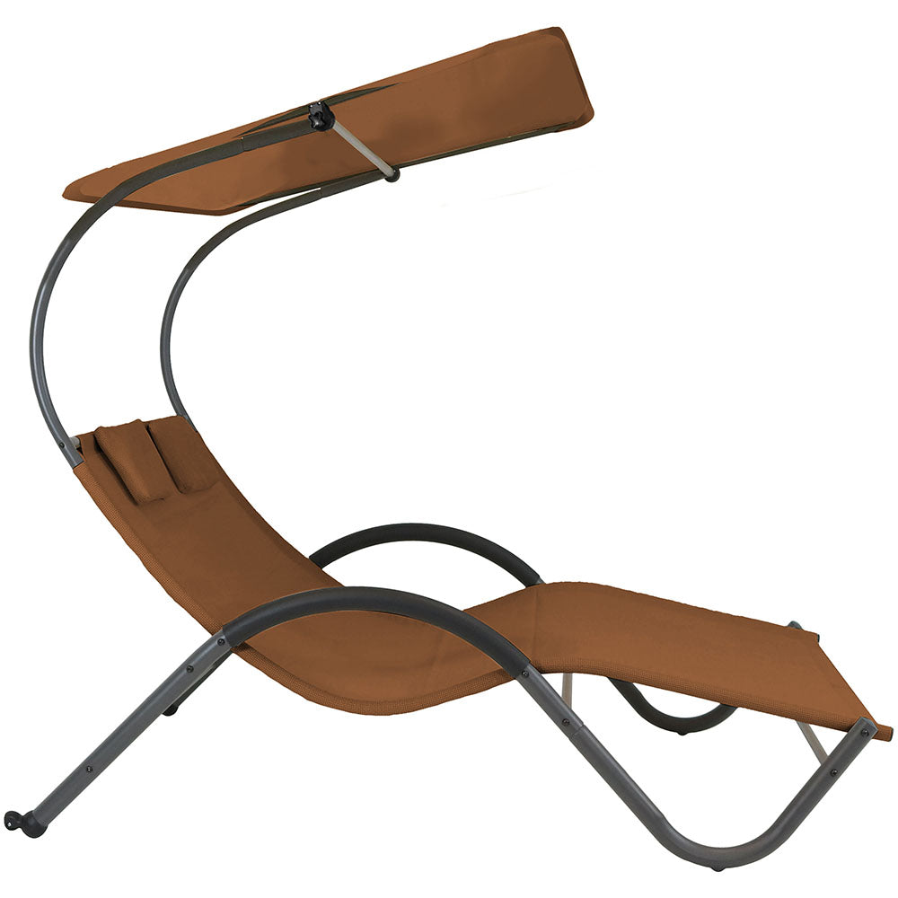 DELUX tvåsits solsäng i mörkbrun ergonomisk design-2