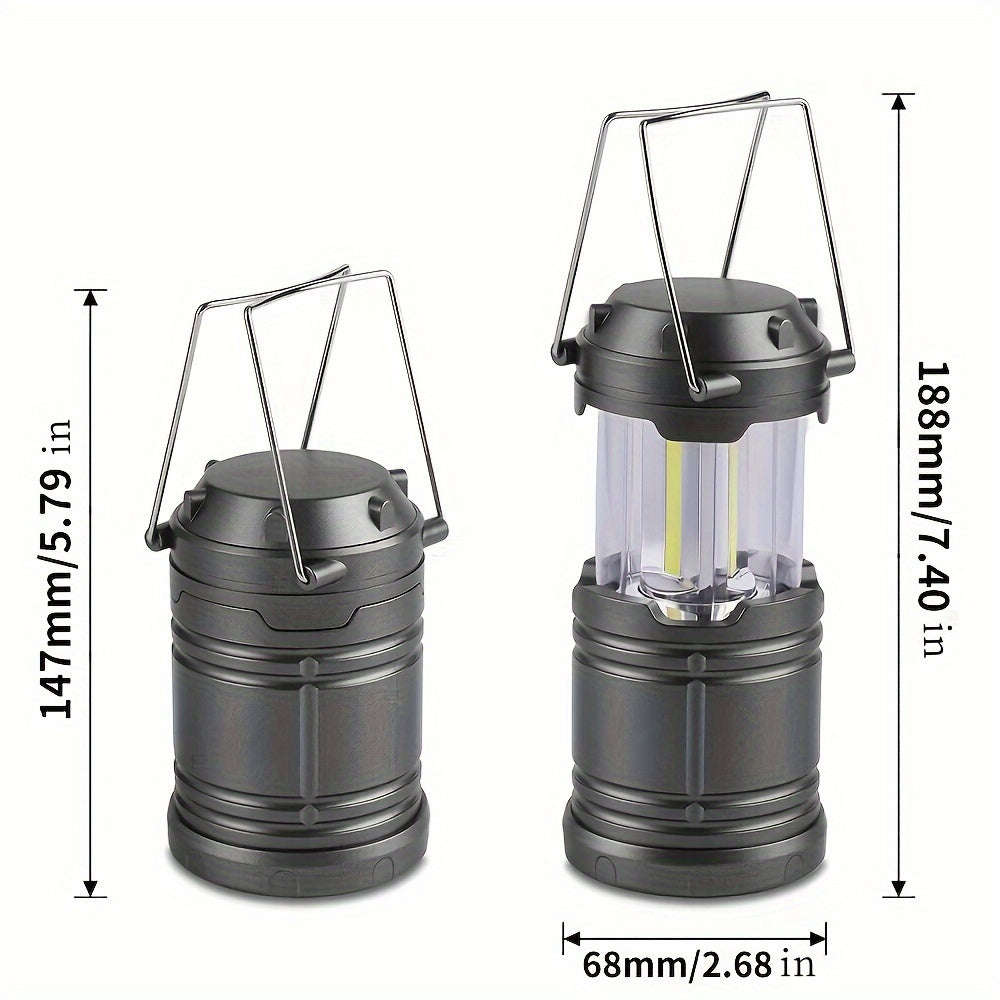 LED Table Lamp - Camping Lantern with touch control polished finish black battery-operated