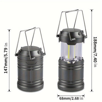 LED Table Lamp - Camping Lantern with touch control polished finish black battery-operated
