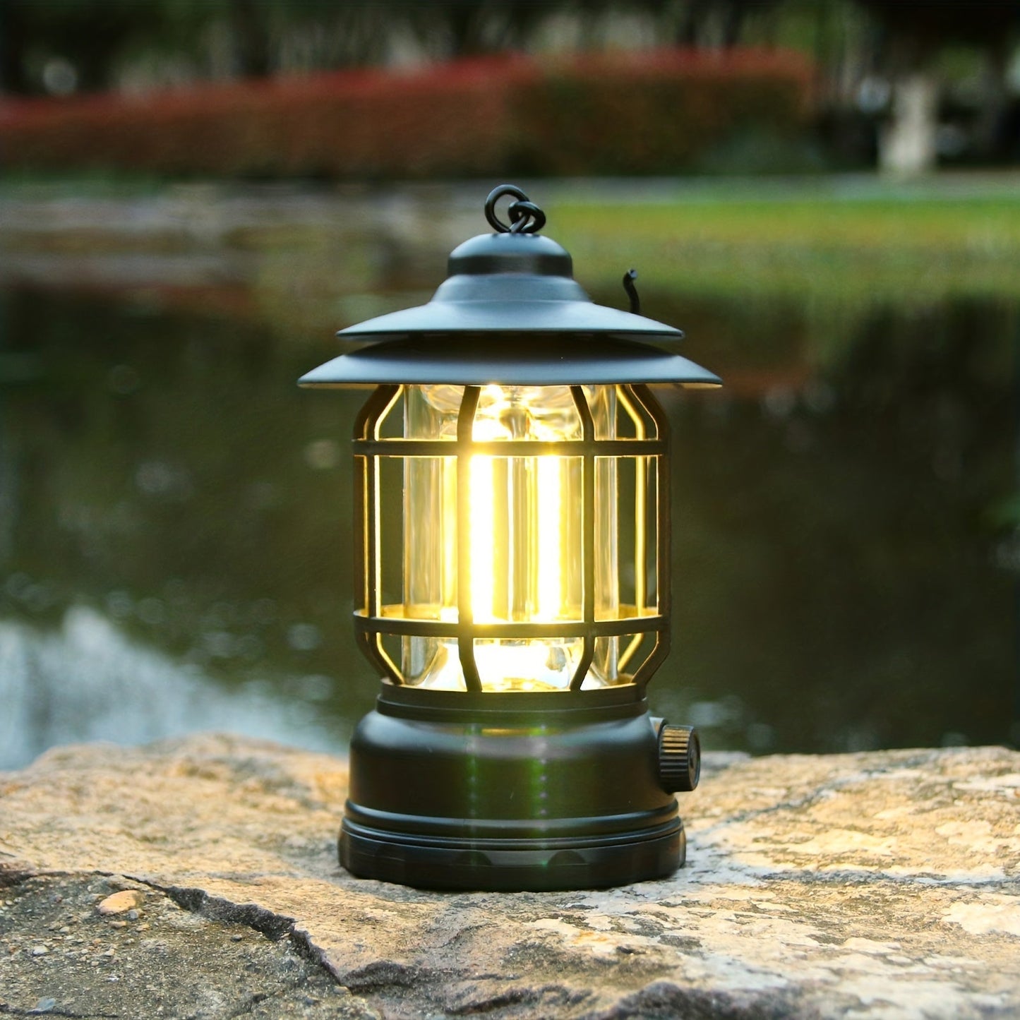 Retro LED Campinglampa med touchkontroll och Uppladdningsbart Batteri