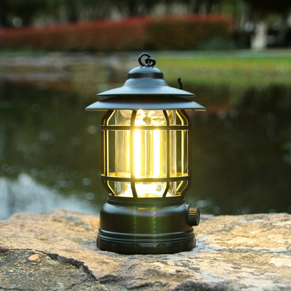 Retro LED Campinglampa med touchkontroll och Uppladdningsbart Batteri
