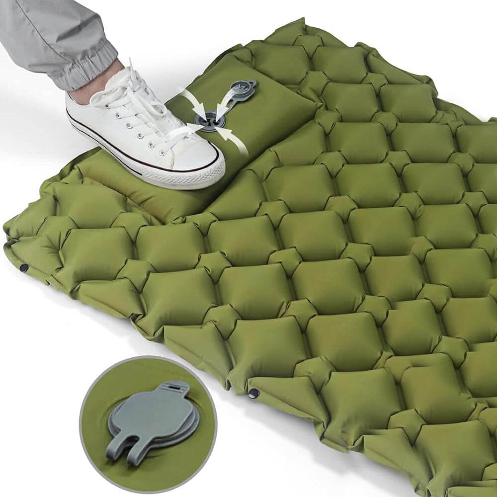 Luftmadrass Enkel Grön Camping Matras Outdoor finns hos Aktivcamping