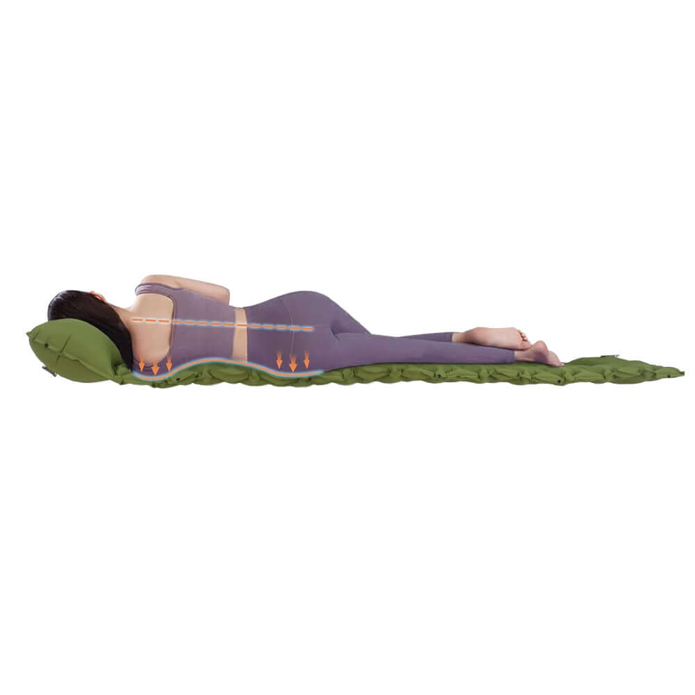 Luftmadrass Enkel Grön Camping Matras Outdoor finns hos Aktivcamping
