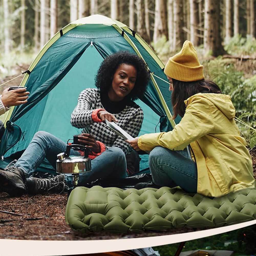 Luftmadrass Enkel Grön Camping Matras Outdoor finns hos Aktivcamping