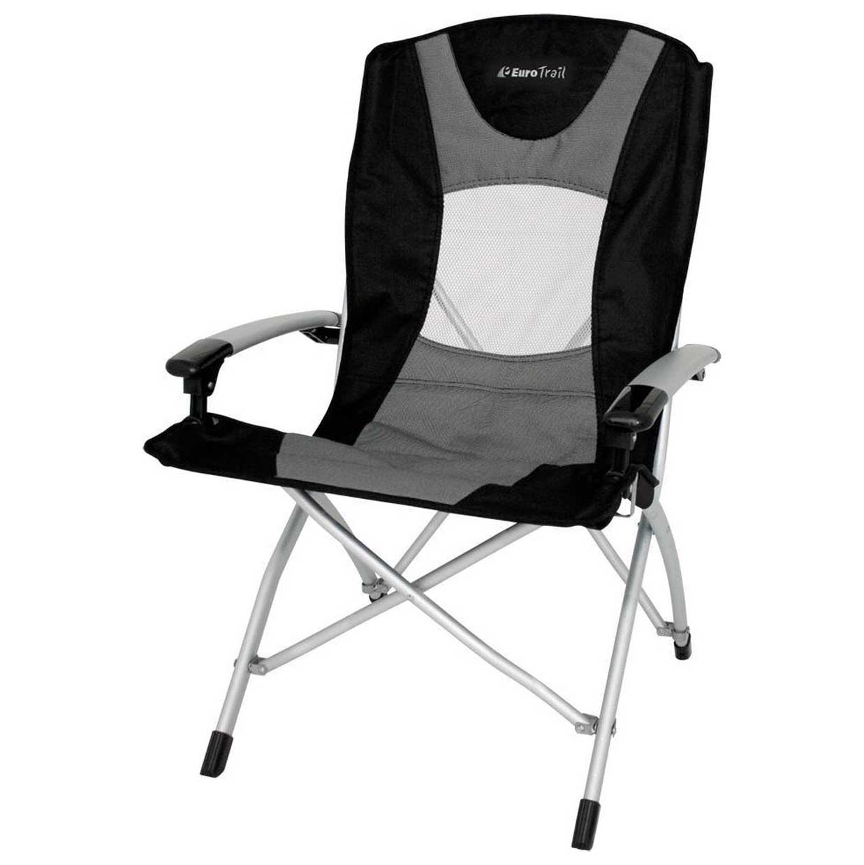 Campingstol Eurotrail Lyon charcoal svart bekväm robust