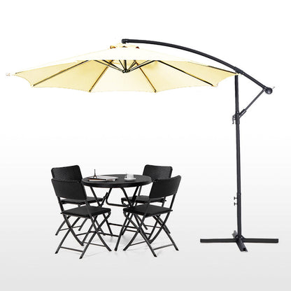 Hängande parasoll med stativ 2,7 m – Cream