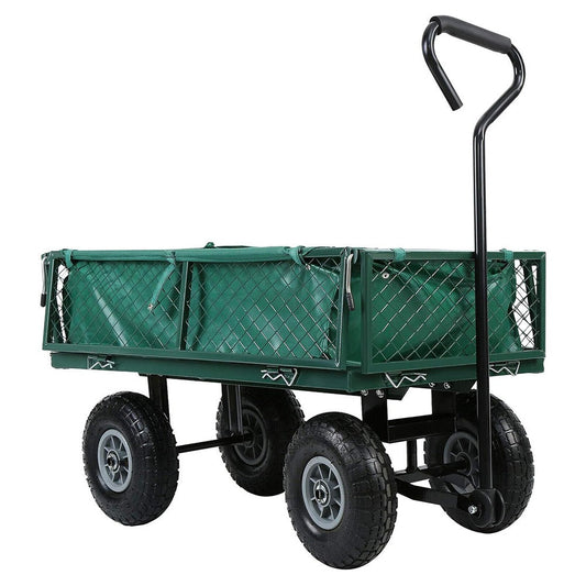 Trädgårdskärra i metall 300 kg kapacitet stabil och robust finns hos Aktivcamping