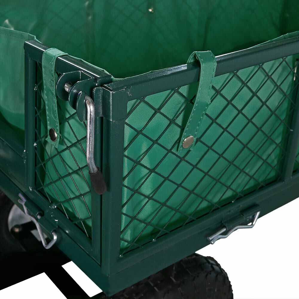 Trädgårdskärra i metall 300 kg kapacitet stabil och robust