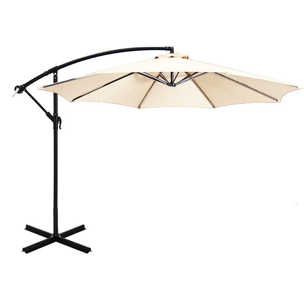 Hängande parasoll med stativ 2,7 m – Cream