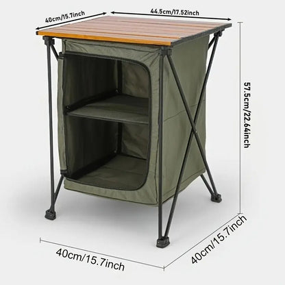 Aluminum storage cabinet and table - Foldable for camping and outdoor use