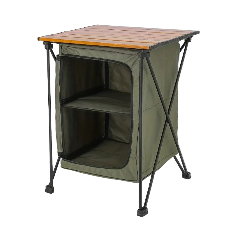 Aluminum storage cabinet and table - Foldable for camping and outdoor use