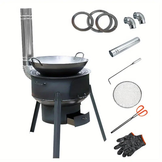 Portable Wood Stove for Outdoor Camping - Robust and Easy to Assemble
