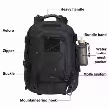 Taktisk Militär Ryggsäck 60L Nylon Svart Robust