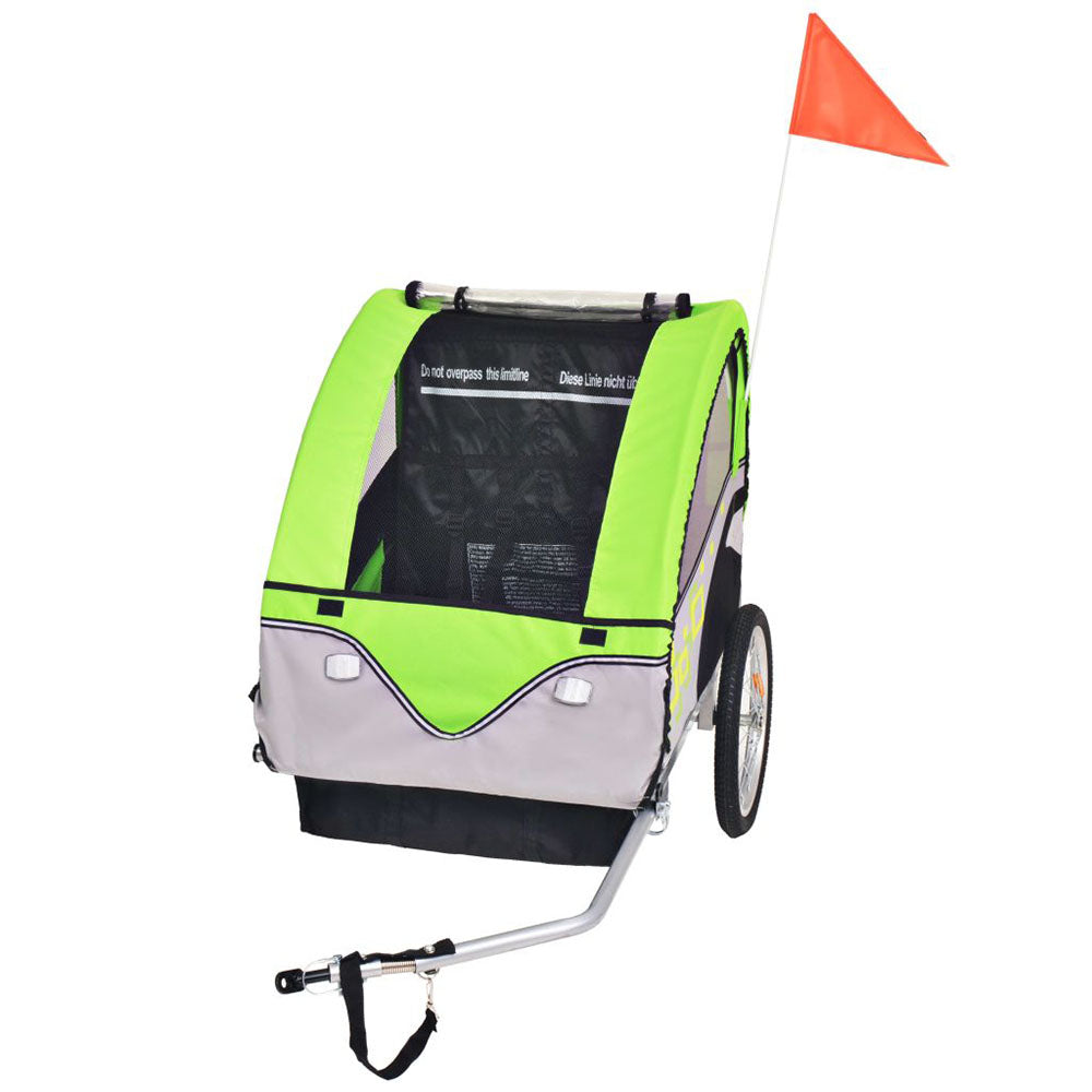 Cykelvagn för 2 barn - 30 kg lastkapacitet