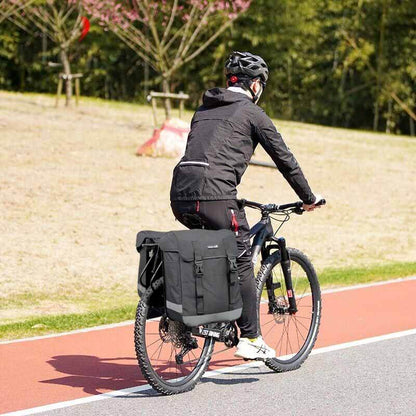 Cykelväska med två sidor 33L rymlig hopfällbar väska finns hos Aktivcamping