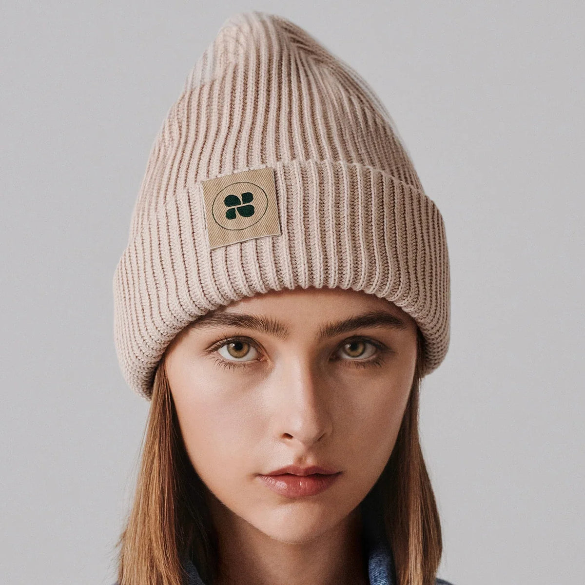 Vinter Vegansk Mössa Beige Varm Tjock Bomull Beanie Outlet