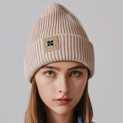 Vinter Vegansk Mössa Beige Varm Tjock Bomull Beanie Outlet