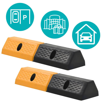 Parkeringsstopp Hjulstopp 2-pack i hållbar gummi