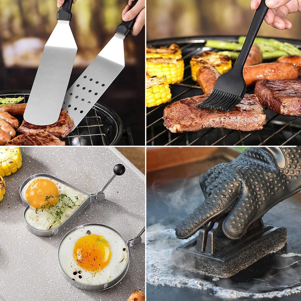 BBQ grillset rostfritt stål grilltillbehör för matlagning utomhus-1
