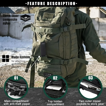 Taktisk Gym Duffel Väska och Ryggsäck 45L Army Grön