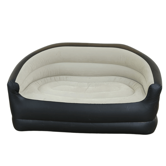 Uppblåsbar 2-personers soffa med fotpump grå PVC ergonomisk design finns hos Aktivcamping