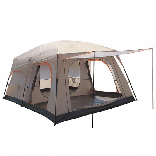 Tent 6-12 people Two-room tent with living room Waterproof camping tent