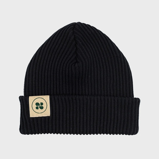 Vinter Vegansk Mössa Svart Varm Tjock Bomull Beanie