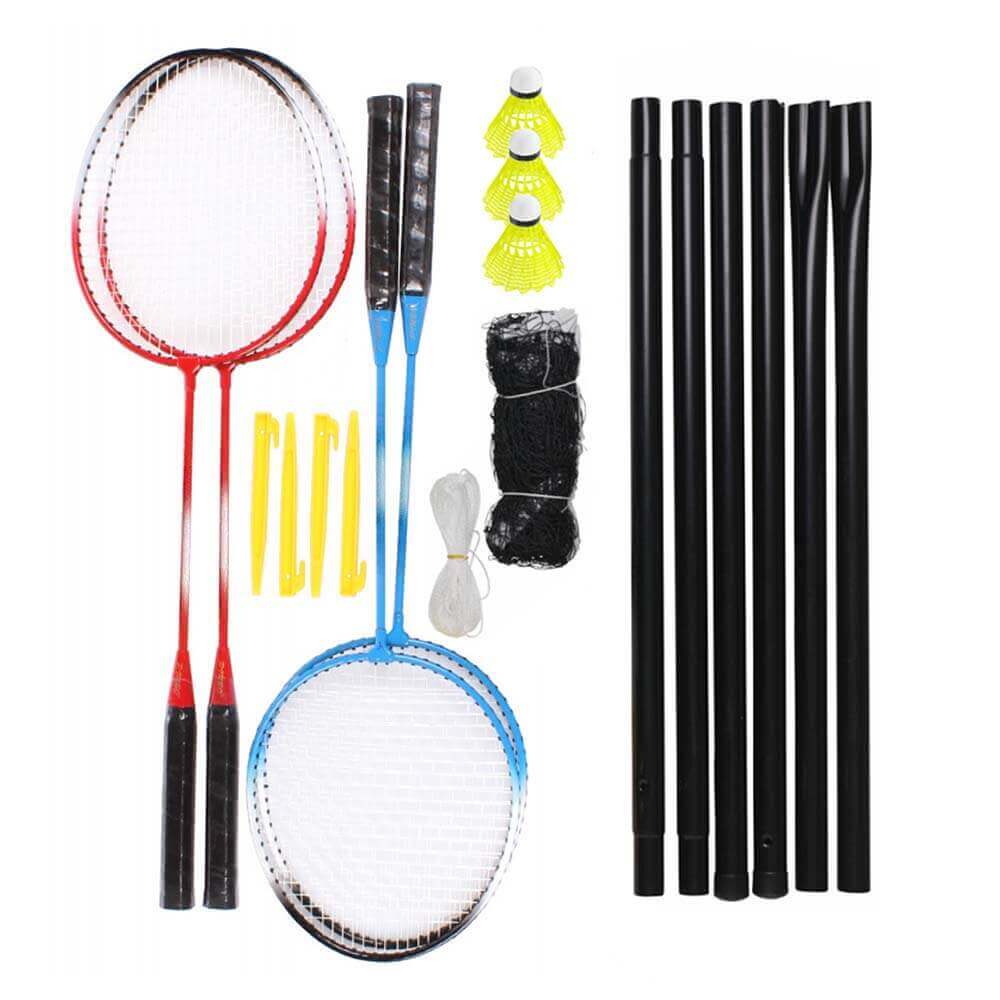 Badmintonset med nät för utomhusspel - Bärbart och lätt att montera finns hos Aktivcamping