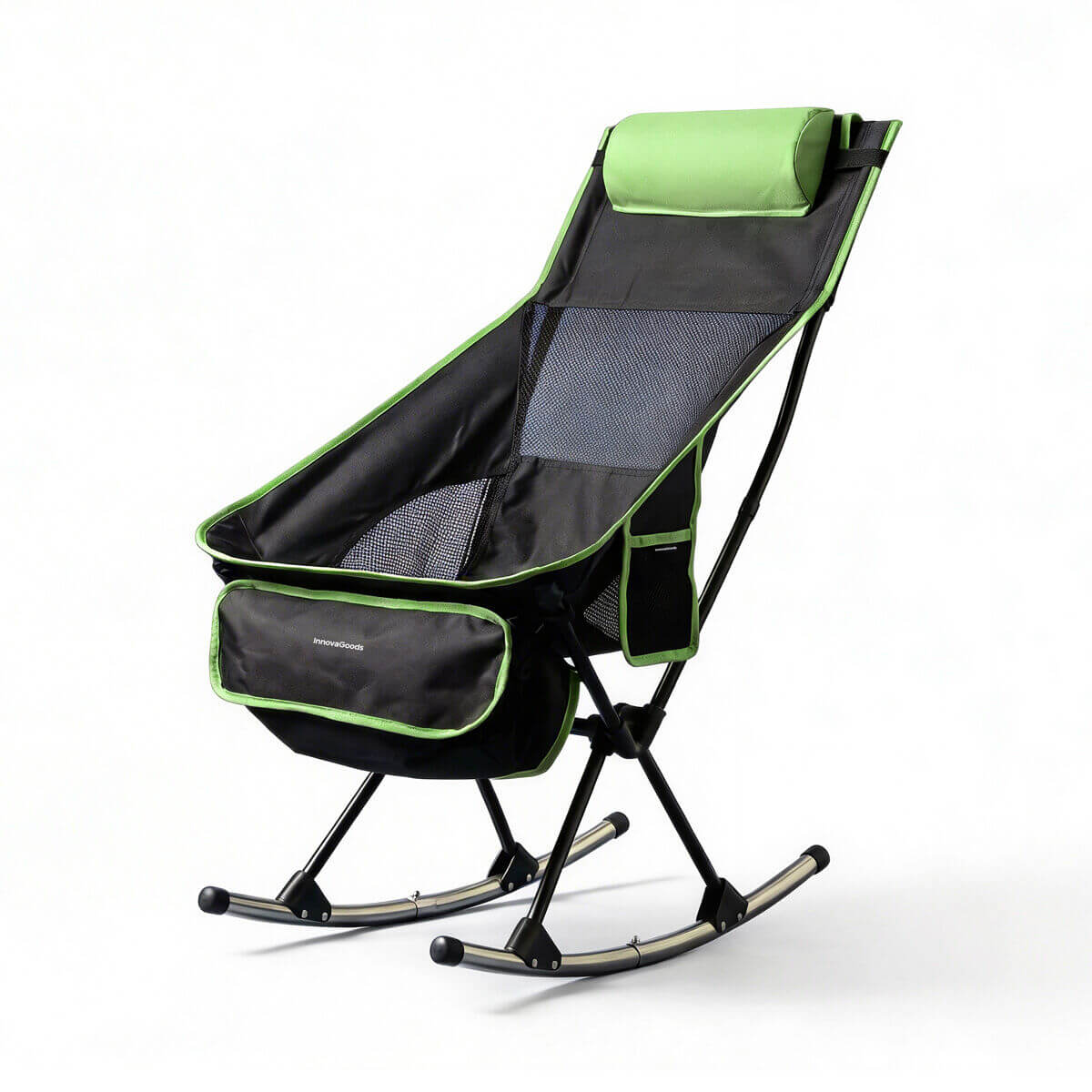 2-i-1 hopfällbar campinggungstol med ficka, kudde och bärväska Trillow InnovaGoods finns hos Aktivcamping