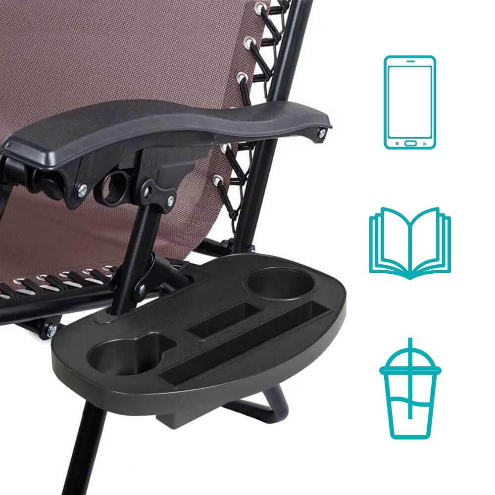 Solstol med Solskydd och Kopphållare 2-pack Brun finns hos Aktivcamping