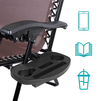 Solstol med Solskydd och Kopphållare 2-pack Brun finns hos Aktivcamping