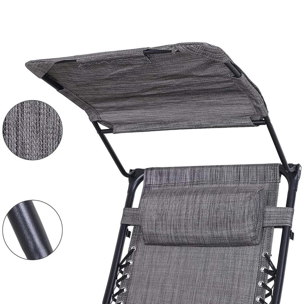 2-Pack Solstolar med Solskydd och Dryckeshållare Grå finns hos Aktivcamping