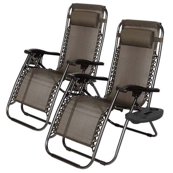 Trädgårdsstol med Dryckeshållare 2-pack Grå finns hos Aktivcamping