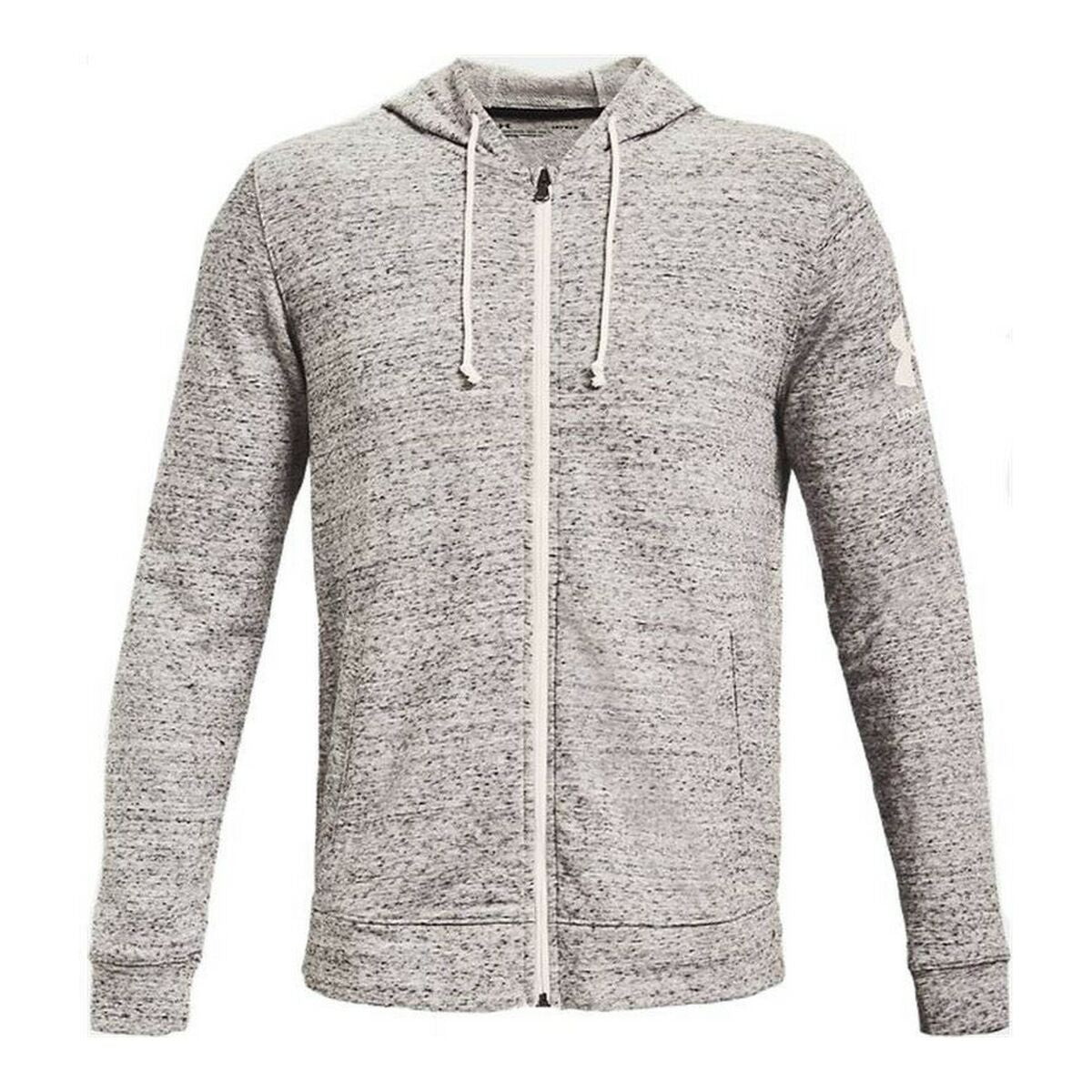 Men's Training Jacket Under Armour RIVAL TERRY FZ Light Grey