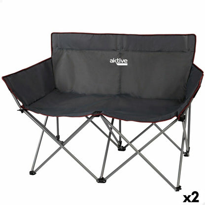 2-mans soffa Aktive Svart Hopfällbar 107 x 88 x 63 cm (set om 2st) finns hos Aktivcamping